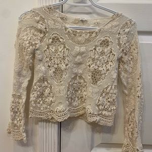 Garage Cream Lace Top